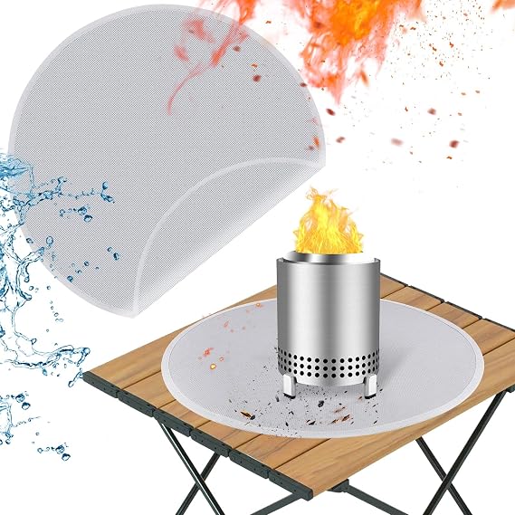 18.5in Fire Pit Mat Compatible with Solo Stove Mesa and Mesa XL Accessories, Fireproof Mat Compatible with Solo Stove Mesa, 3-Layer Fire Pit Mats for Under Fire Pit and Grill to Protect Table - Grey