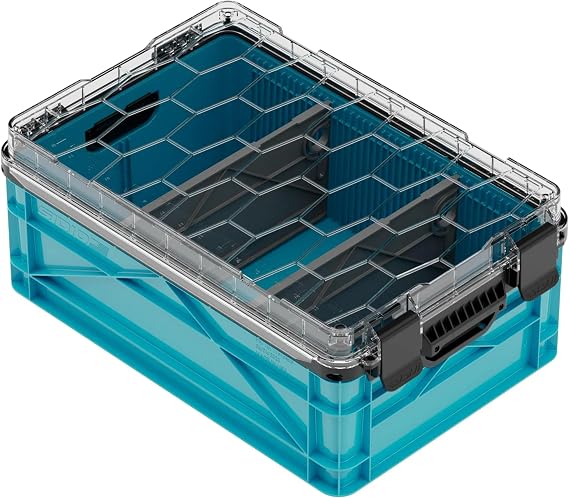 SIDIO Half Size Weather Resistant Storage Bin with Lids, SIDIO Blue