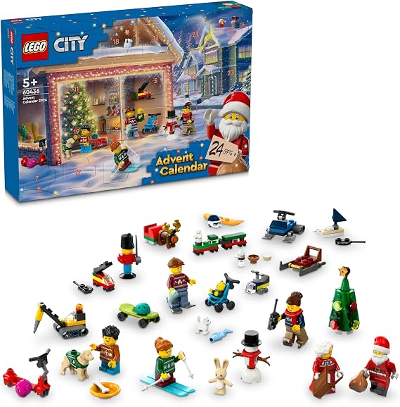 LEGO City 2024 Yılbaşı Takvimi 60436, 5 Yaş ve Üzeri Çocuklar için Yılbaşına Geri Sayım Yapan Yaratıcı Oyuncak Yapım Seti (195 Parça)