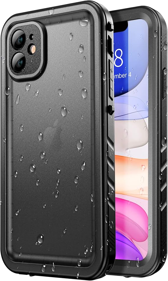 SPORTLINK Waterproof Case for iPhone 11, Full Body Heavy Duty Protection Full Sealed Cover Shockproof Dustproof Built-in Clear Screen Protector Rugged Case for iPhone 11 6.1 Inch Black | Anti-shock Rugged Military, IP68 Waterproof Anti-Dust Dual Protection, Screen Protector and Camera Built-in Case