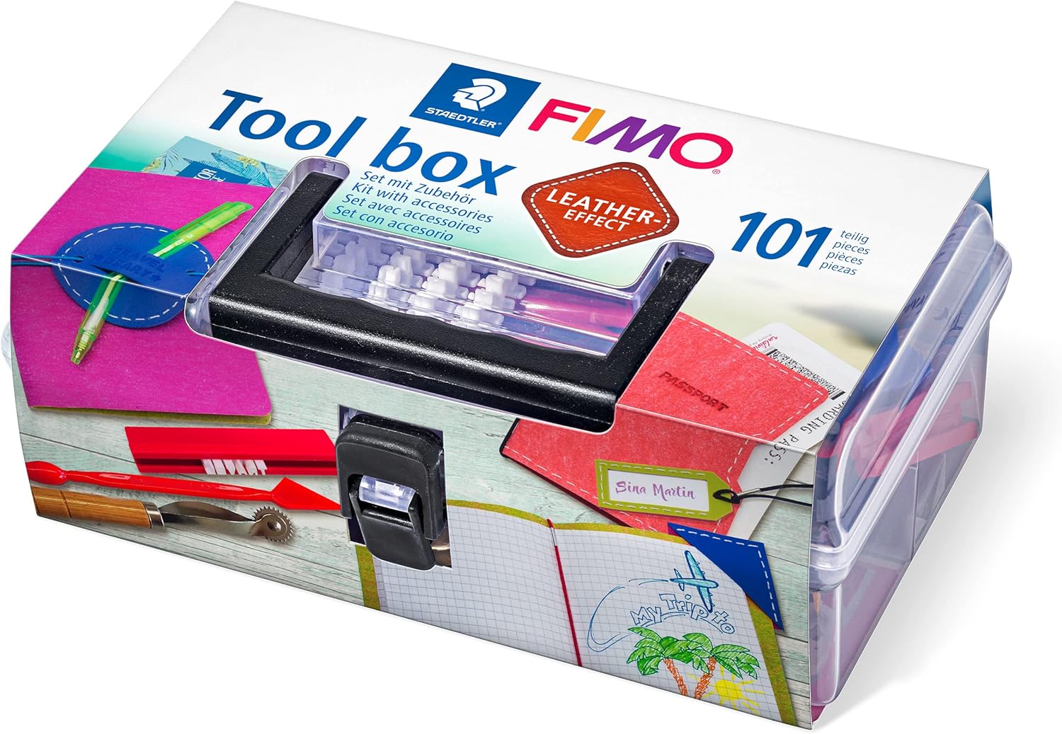 Staedtler Fimo 8019 01 MP Fimo Deri Effect Modelleme Kili MP (42 gr x 1 Blok + 25 gr X 5 Blok ve Şekillendirici)