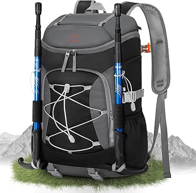 RAINSMORE Foldable Hiking Backpack for Women Men Packable Camping Backpack 40L Waterproof Hiking Daypack Bag Lightweight Collapsible Daypack for Travel Trekking Mountaineering Large Capacity Black