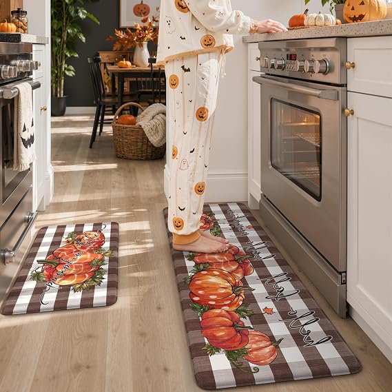 KIMODE Anti Fatigue Mats for Kitchen Floor,Fall Decorations Kitchen Mats