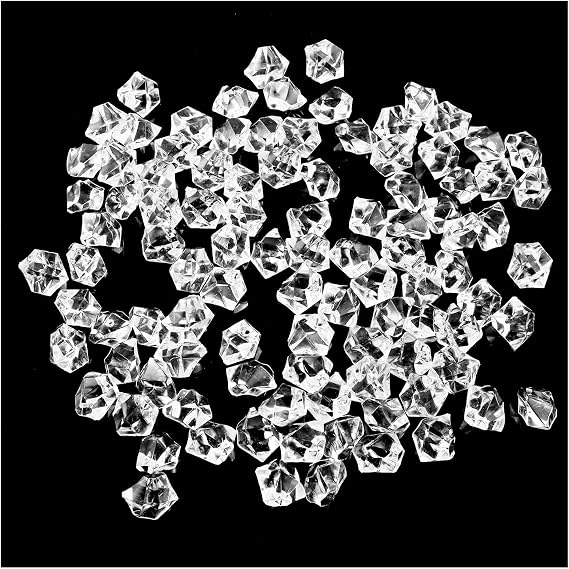 Fake Ice Cube 100PCS 1cm Clear Diamonds Ice Rock Acrylic Stones Crystal DIY Clear Acrylic Vase Fillers Decors