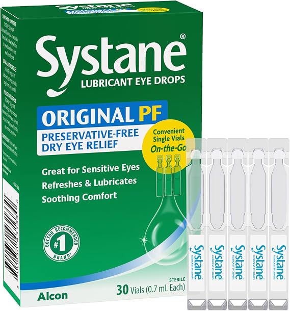 Systane ORIGINAL Preservative Free Dry Eye Drops, 30 Ct Single Use Vials