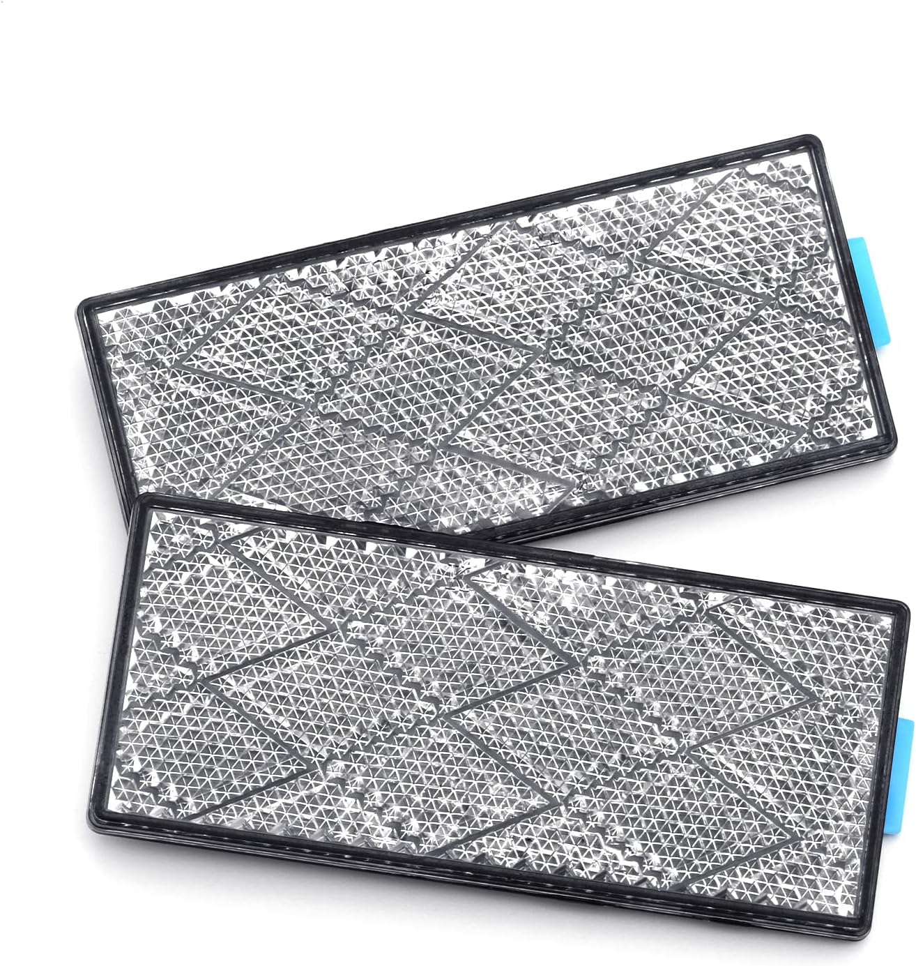 BSK 3 DOT Rectangular White Stick-on Reflectors - Pack of 2