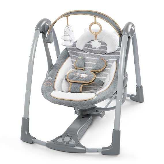 Ingenuity Swing 'n Go Lightweight Portable Baby Swing, Newborn to 9 Months