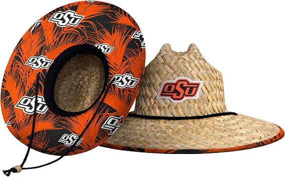 FOCO Men's NCAA College Team Logo Floral Straw Sun Hat