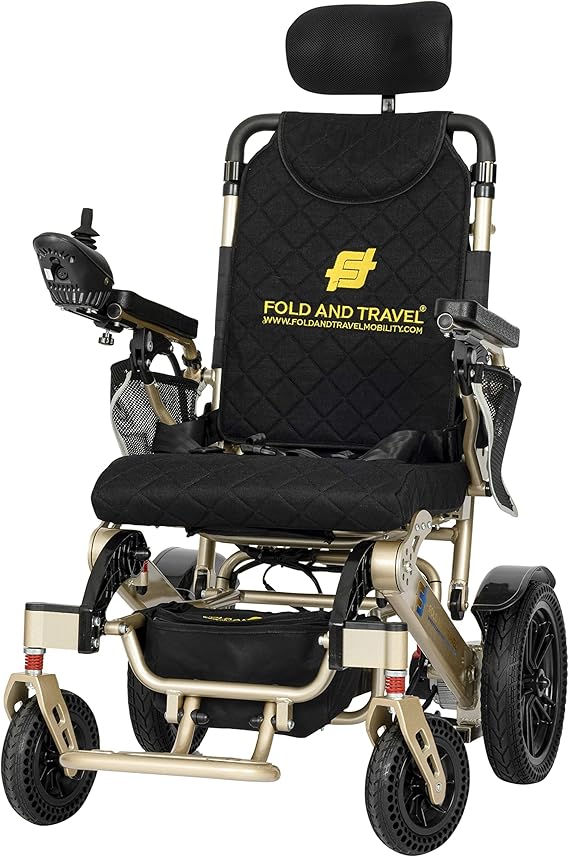 Auto Recline Foldable Electric Wheelchair for Adults and Seniors Power Wheelchair (Black)