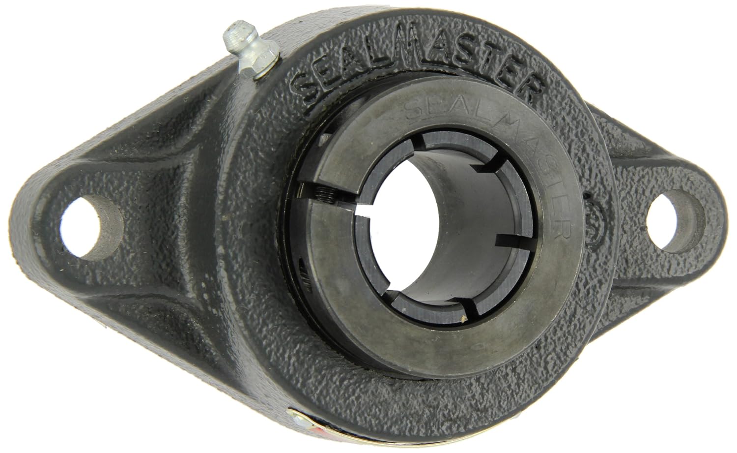 Sealmaster SFT-12T Standard Duty Flange Unit, 2 Bolt, Regreasable, Felt Seals, Skwezloc Collar, Cast Iron Housing, 34 Bore, 4-1332 Overall Length, 3-1732 Bolt Hole Spacing Width, 716 Flange Height