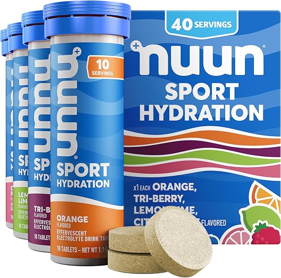 Nuun Sport Electrolyte Tablets Mixed Flavors, GF & Vegan, 4 Pack
