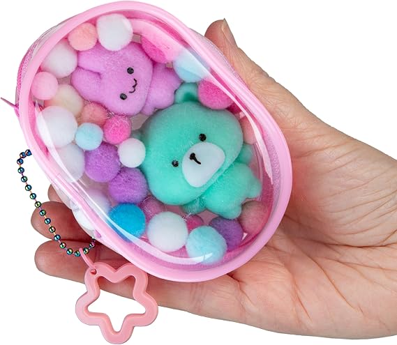 ORB Tabalicious Gacha Pouch TABA Squishy Keychain Charms - Bunny and Bear Gachapon TABA Squishies with Pouch - Soft, Sticky Collectible TABA Fidget Stress Ball Toys for Kids, Backpacks, Keys and More