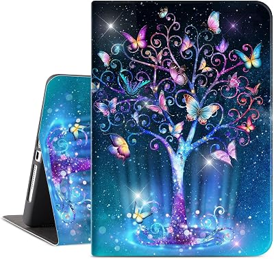 iPad Air 2 Case, iPad 6th Generation Case, iPad 5th Generation case, iPad 9.7 Case,iPad Case 6th Generation,iPad Air 1st Case Multi-Angle Viewing Adjustable Stand Auto WakeSleep, Butterfly Tree