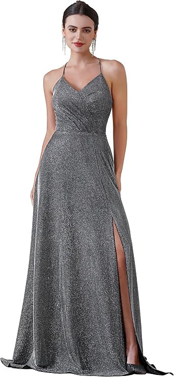 Elegant Long Evening Gown for Women Formal Special Occasion Dress with Slit