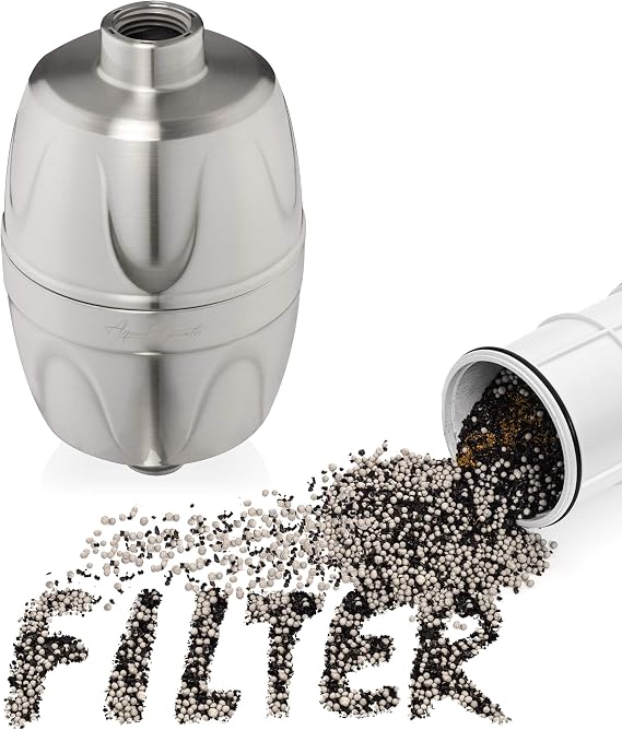 Aqua Elegante Chlorine Shower Water Filter - Brushed Nickel