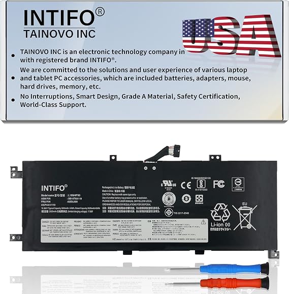 46Wh L18M4P90 Laptop Battery Compatible with Lenovo ThinkPad L13 Yoga Series Notebook L18C4P90 L18D4P90 02DL030 02DL031 02DL032 SB10T83119 SB10T83120 SB10T83121 [15.36V 46Wh 4-Cell]