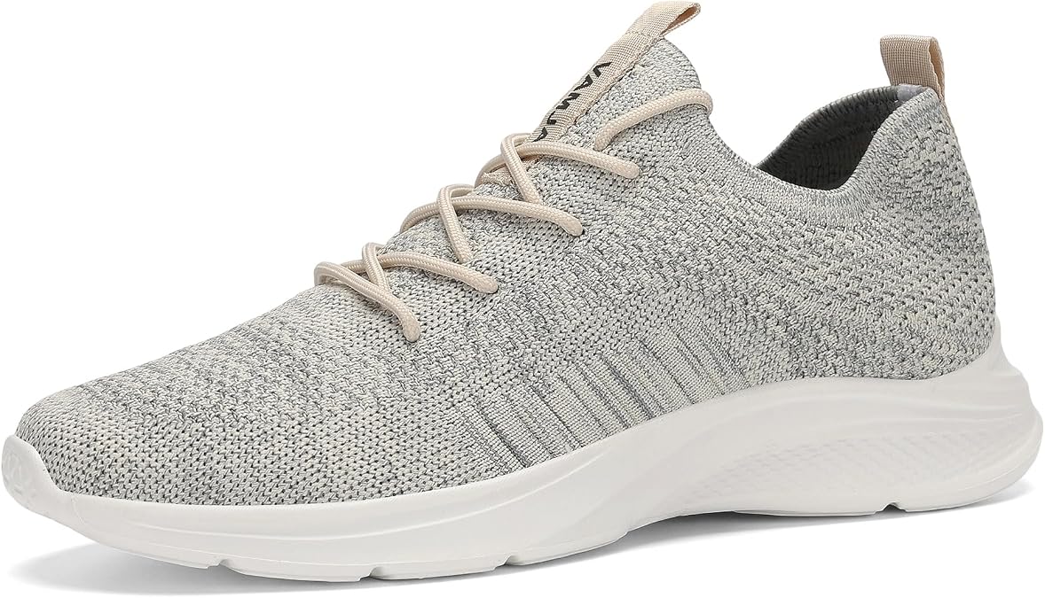 VAMJAM Men's Running Shoes Fashion Sneakers - Lightweight Breathable Flying Knitting Lace Up Mesh Walking Shoes Workout Casual Sports Shoes
