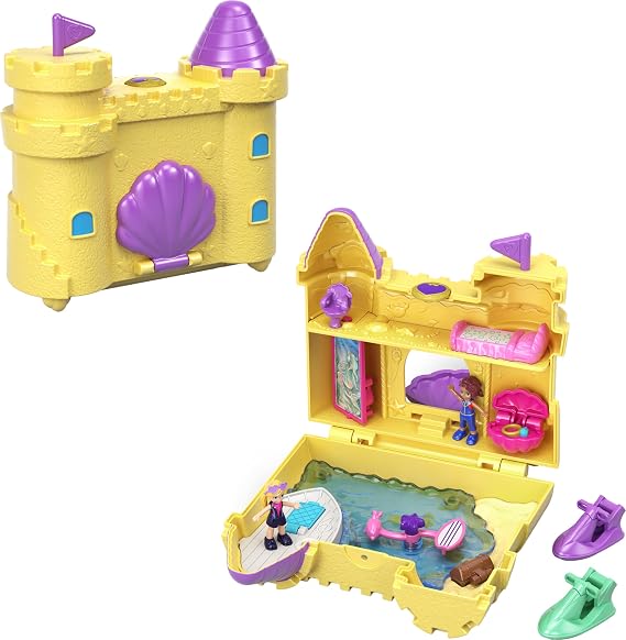 Polly Pocket GCJ87 Pocket World Deep Sea Sandcastle Compact Play Set, Multi-Colour