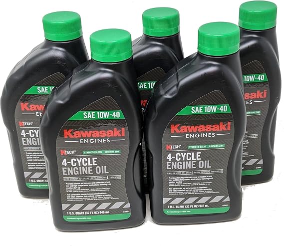 Pack of 5 Kawasaki 99969-6296 Genuine OEM K-Tech SAE 10W-40 4-Cycle Engine Oil