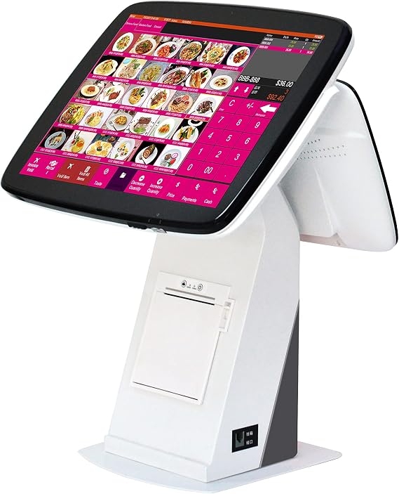 Cash Register Win10 15 Full Flat Touch Screen Built-in 3 18 Thermal Receipt Printer POS System for Restaurant SET01