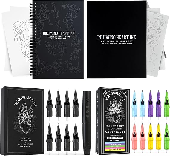Inlumino Heart Ink Ultimate Tattoo Practice Bundle (American)