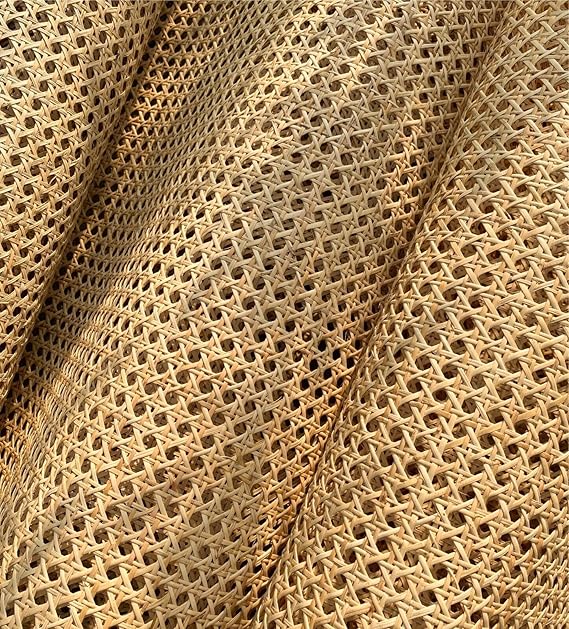 40"(3.3Feet) Width x 6.6 Feet Length Natural Rattan, Cane Webbing, Rattan roll, Large Size Cane Webbing roll Caning Material Fabric Sheet Origin Asia for Furniture Dresser Cabinet Chandelier Chair