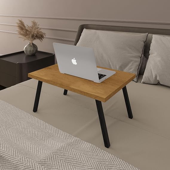 ASRA TREND Petra Desen Katlanır Laptop Sehpası 50x35 cm MDFLAM Yatak Üstü Kahvaltı Masası Portatif Çalışma Sehpası Katlanabilir Laptop Masası%100 MDFLAM