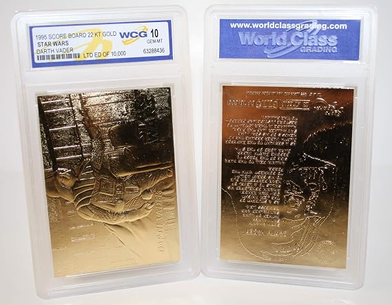 Score Board Star Wars Darth Vader 23KT Gold Sculptured Collectible Card #/10,000 - Graded Gem Mint 10