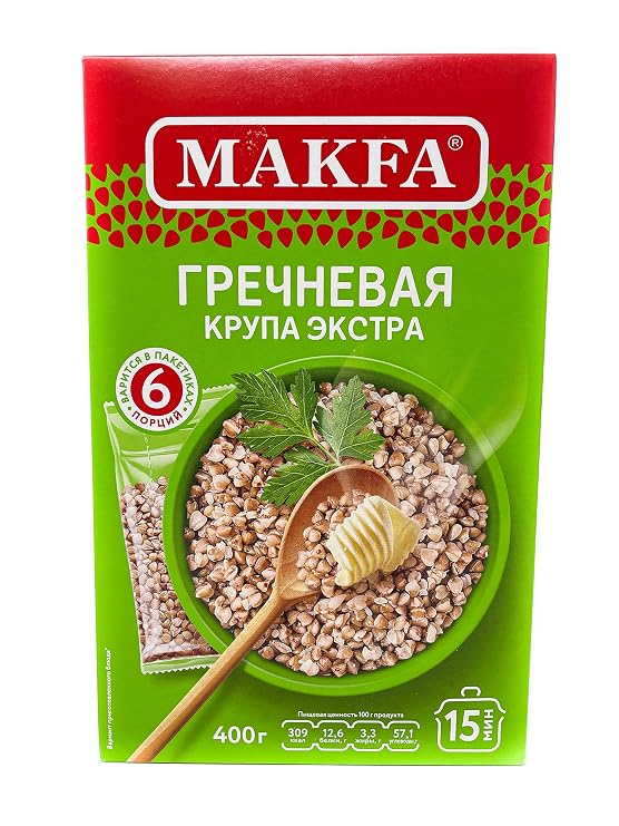 Makfa Buckwheat Groats Boil In Bag 14 oz - 6 Bags/Pack of 2, Kasha Grechka