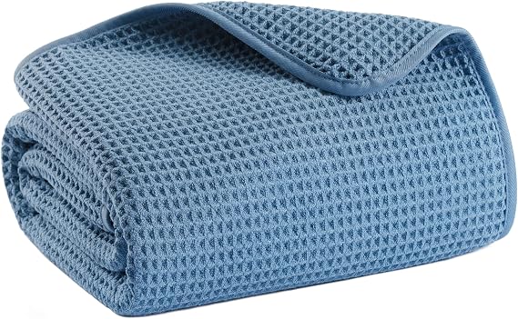 MICROFI Microfiber Waffle Bath Sheet, Quick Dry, Lint Free, 40 x 80 inches (101.6 x 203.2 cm), 1 Count, 430 GSM (Blue)