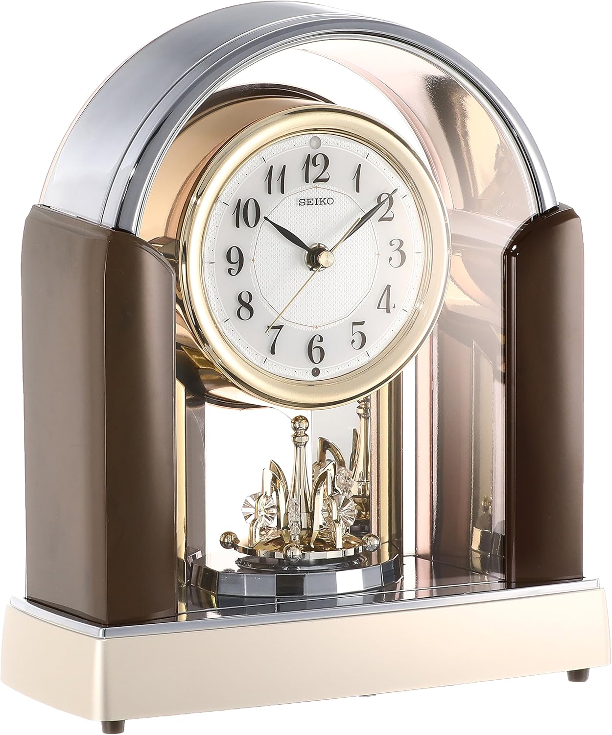 Seiko BY238B Standard, Atomic Clock, Twin Pa, Dark Brown, Marble Pattern, Glossy Finish, BY238B