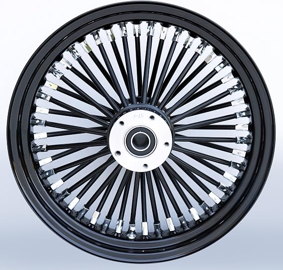 Black/Black Ultima 48 King Spoke 16" x 3.5" Rear Wheel for Harley and Custom Models, 37-727
