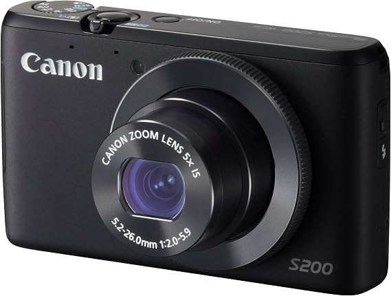 Canon Digital Camera PowerShot S200 Black F Value 2.0 Wide Angle 24mm Optical 5x Zoom PSS200BK
