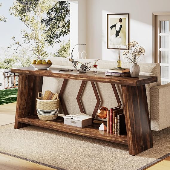 Tribesigns 70.86 Inch Extra Long Console Table, Wooden Sofa Table (Brown)