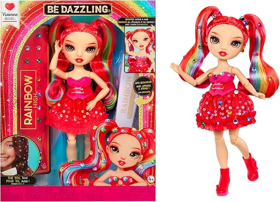 Rainbow High Be Dazzling Fashion Dolls- Vivienne Rouge (Red) with Bedazzler Tool and Sparkle Gems