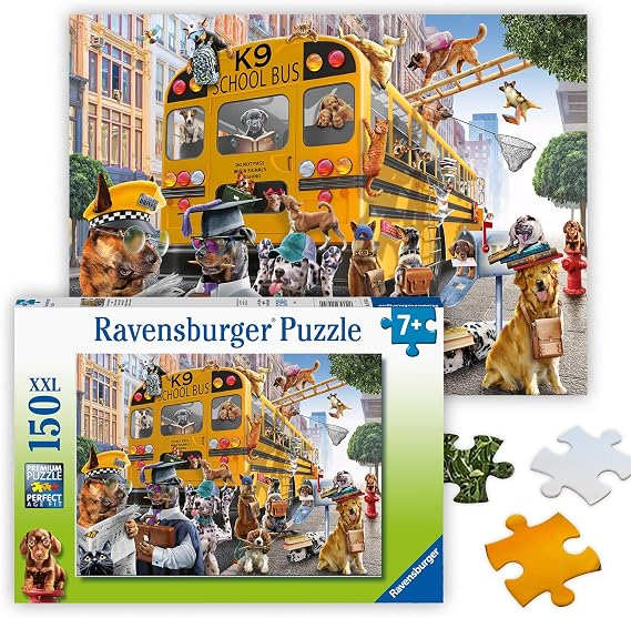 Ravensburger - Pet School Pals - 150 Piece Jigsaw Puzzle - Colorful Canine Antics - Bold, Bright Imagery - Ideal Gift - Premium Quality - Screen-Free Fun - MESH Accredited for Kids Age 7+
