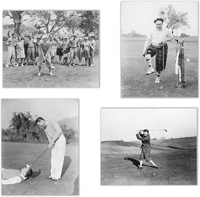 Summit Designs Golf Wall Art Decor Prints - Set Of 4 8x10 Inch Unframed Poster Photos - Man Cave, Office, Bedroom, Basement, Bar | Boys Girls Gift Idea
