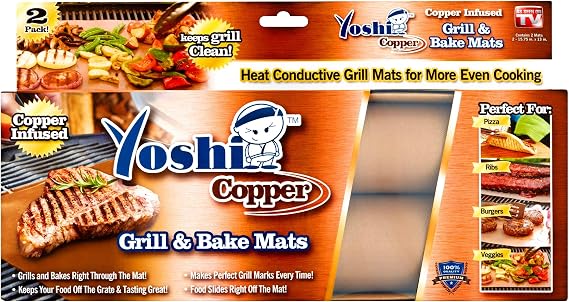 As Seen On TV Copper-Infused Grill & Bake Mat, 13x15.75" Brown Rectangular Mat
