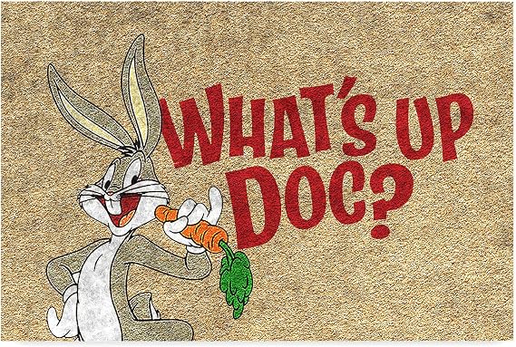 Monnhein Tasarımlı Dekoratif Kapı önü Paspas, Dış Mekan/Ev İçi/Banyo/Mutfak/Yatak Odası/Giriş Paspasları (Whats Up Doc, 40x60)