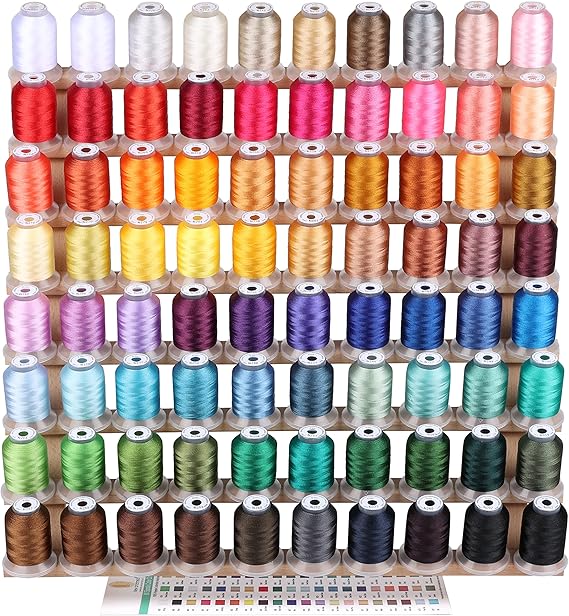 80 Spools Polyester Embroidery Machine Thread Kit | Compatible with Janome Colors, 500M/550Y Each Spool, 40 Weight, for Embroidery & Sewing Machines
