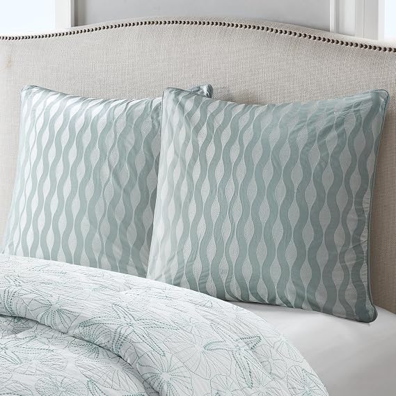 Harbor House Modern Fashionable Design Euro Sham - European Square Decorative Pillow Cover, Zipper Closure (Pillow Insert NOT Included), Blue 26x26