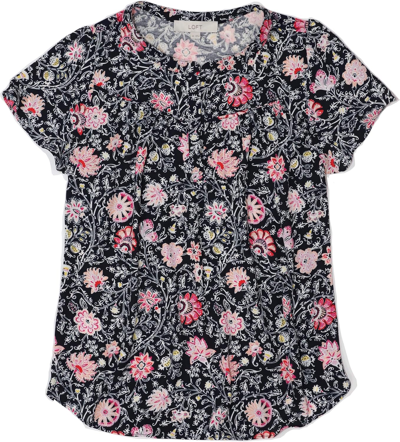 Loft Ann Taylor Womens Mixed Media Flutter Tee