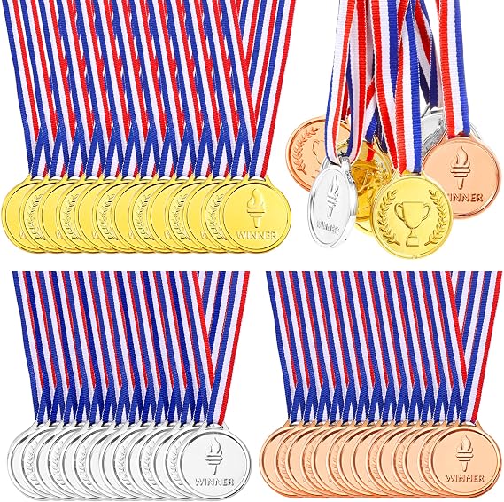 Pllieay Winner Medals Gold Silver and Bronze Medals for Party Decoration and Awards