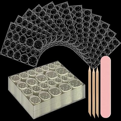 720pcs 30 Sheets Nail Adhesives Tabs for Press on Nails Jelly Double Side False Nail Glue Sticker Transparent Sticky Tabs for Nails Waterproof Breathable Manicure Gel Tabs