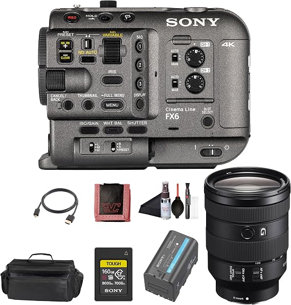 Sony FX6 Camcorder with 24-105mm f/4 Lens & Cleaning Kit Bundle