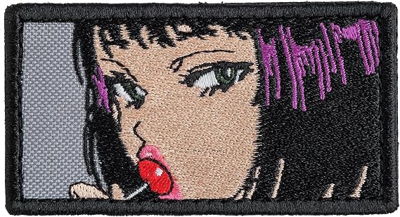 Anime Girl Lolipop Tactical Funny Morale Patch for Hats, Vests, Jeans, Backpacks, All Clothes, and Gear - Highly Durable and Incredibly Resistant to Fading and Tearing - 3.2 x 1.7 in