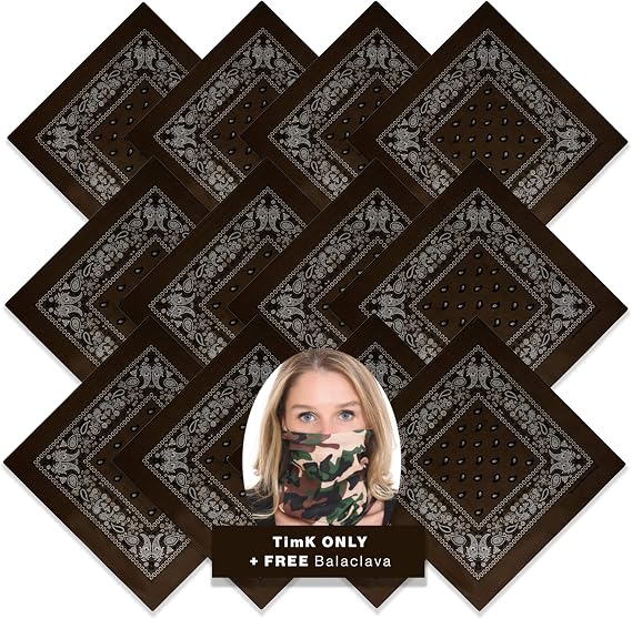 BASICO 6, 12, 36 Pack 100% Cotton Bandanas for Men & Women, Men's Handkerchief Bandana, Multiple Colors