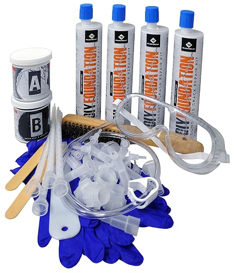 RadonSeal Epoxy Concrete Crack Repair Kit (10 ft) Low-Viscosity Epoxy Injection for Basement & Foundation Walls Structural Crack Repair System