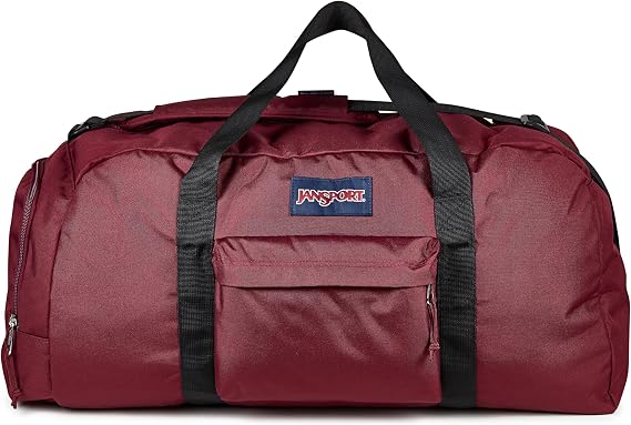 JanSport Weekender Large Duffel - Travel or Gym Bag, Durable Weekender with Front Utility Pocket & Side Grab Handles - Cherry Lacquer