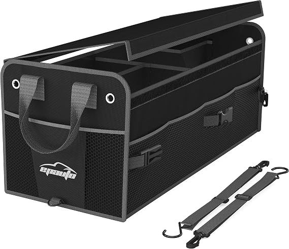 EPAuto Car Trunk Organizer with Lid & Adjustable Multi Compartment for SUV